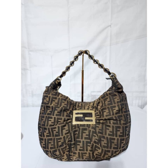 Authentic Fendi Zucca Canvas Mia Hobo Bag Brown - Picture 10 of 15